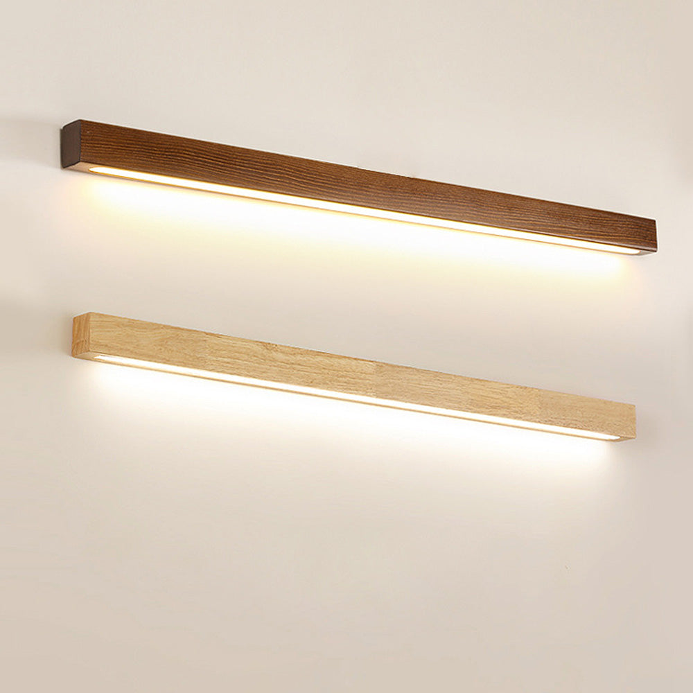 Linear Wall Lamp – Wood and Acrylic, Modern Design for Bathroom or Hall