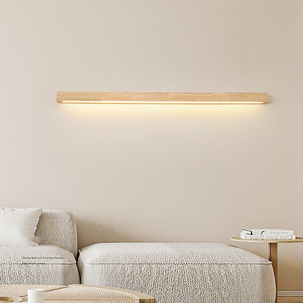 Linear Wall Lamp – Wood and Acrylic, Modern Design for Bathroom or Hall