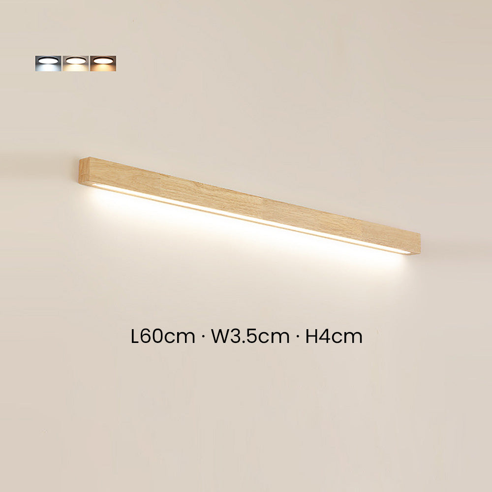 Linear Wall Lamp – Wood and Acrylic, Modern Design for Bathroom or Hall