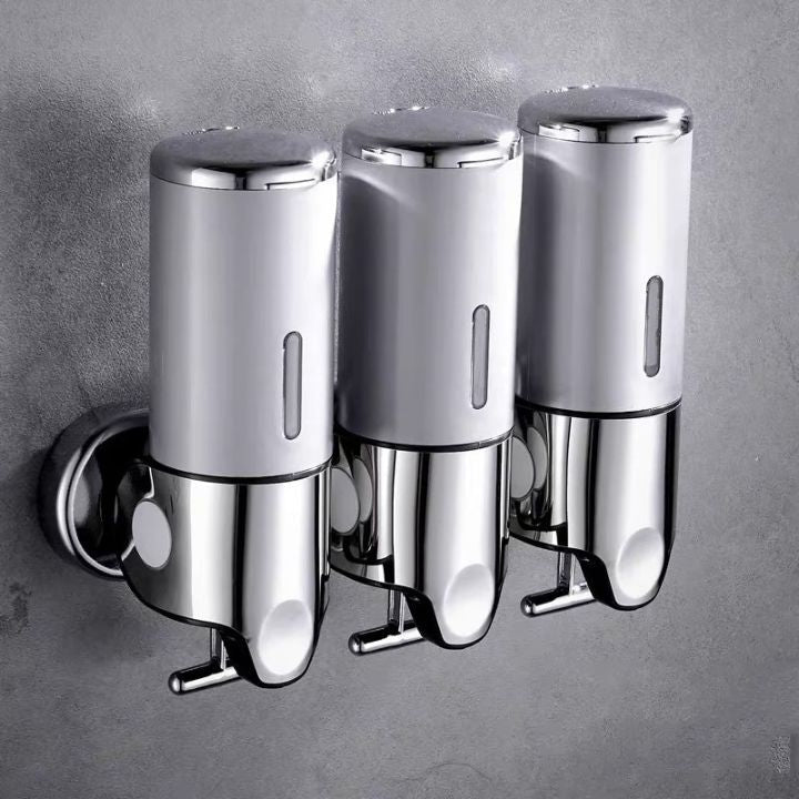 Wall-Mounted Soap Dispenser – Stainless Steel, Modern Silver for Bathroom or Kitchen