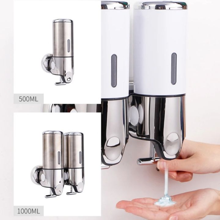 Wall-Mounted Soap Dispenser – Stainless Steel, Modern Silver for Bathroom or Kitchen