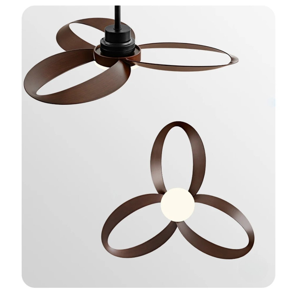 Modern Ceiling Fan – Wooden Blades with Dimmable LED Lighting for Living Room or Bedroom