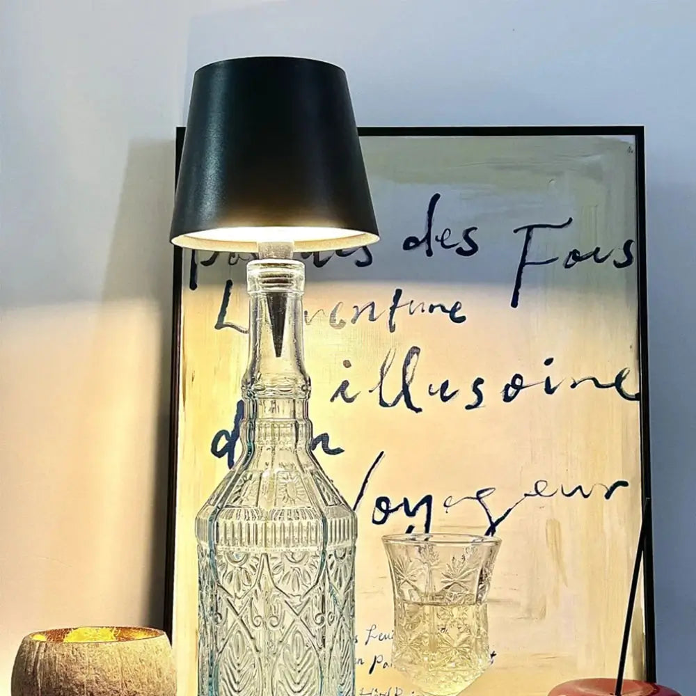 Glass Bottle Lamp – USB Rechargeable, Dimmable with 3 Colors for Creative Home Decor