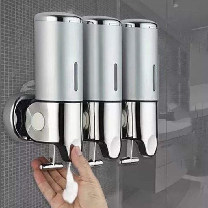 Wall-Mounted Soap Dispenser – Stainless Steel, Modern Silver for Bathroom or Kitchen
