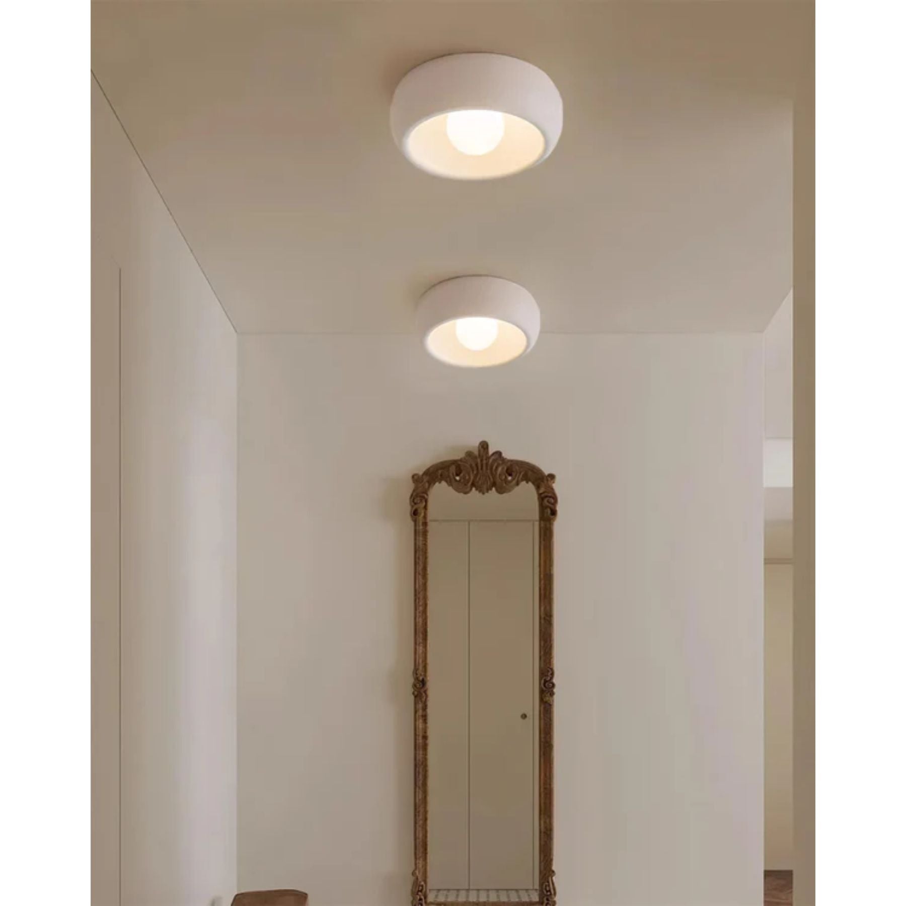 Modern Ceiling Light – White and Red, Minimalist Design for Living Room or Bathroom
