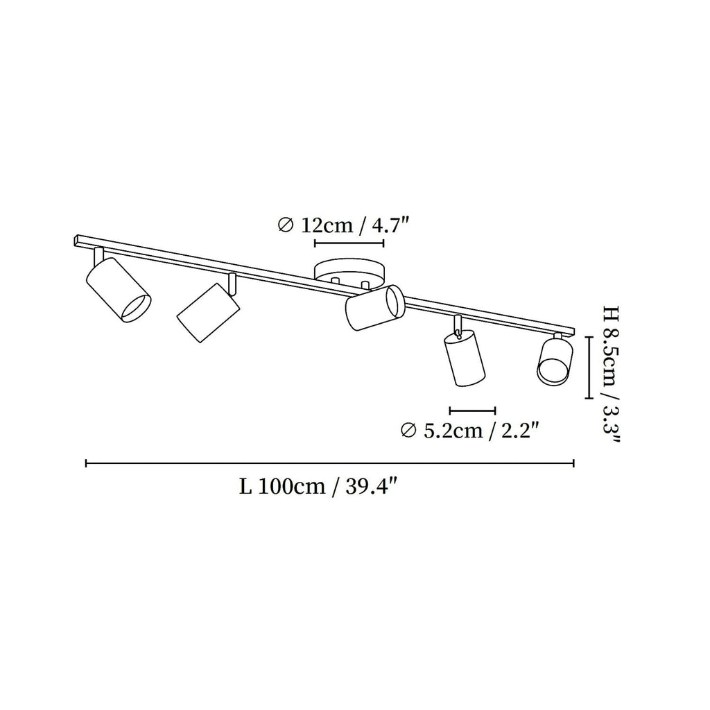 Ceiling Light – Black, Modern Design with 3 Spots for Living Room or Workspace