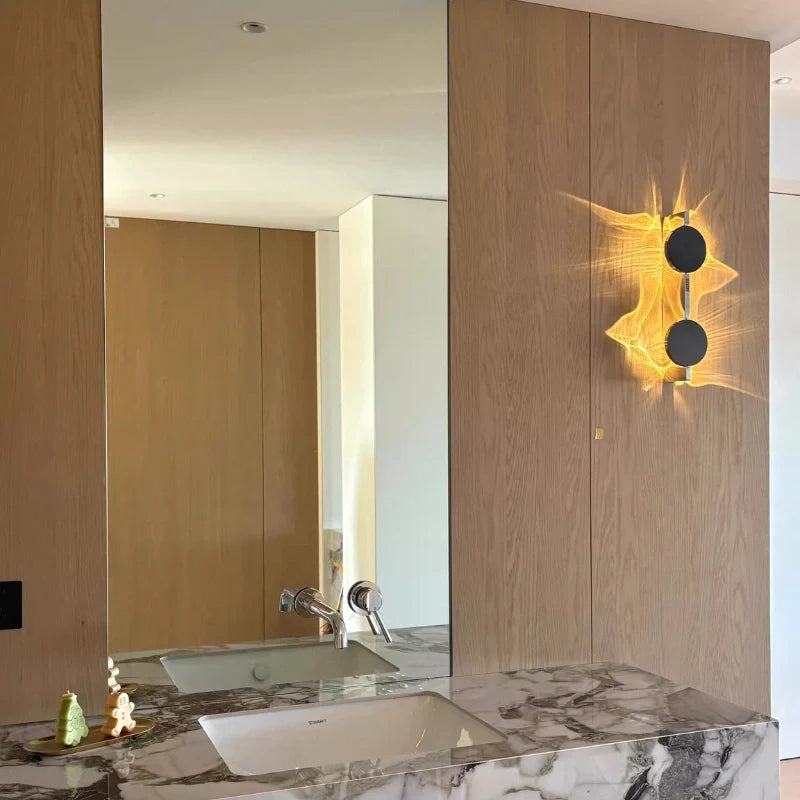 Wall Lamp – Aluminium and Stainless Steel, Warm White, Modern Minimalist for Living Room or Bedroom Lighting