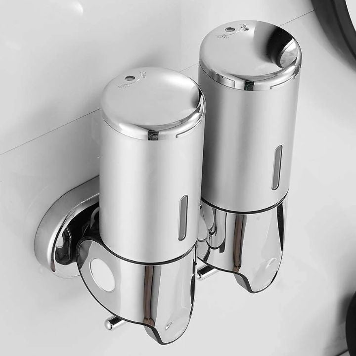 Wall-Mounted Soap Dispenser – Stainless Steel, Modern Silver for Bathroom or Kitchen