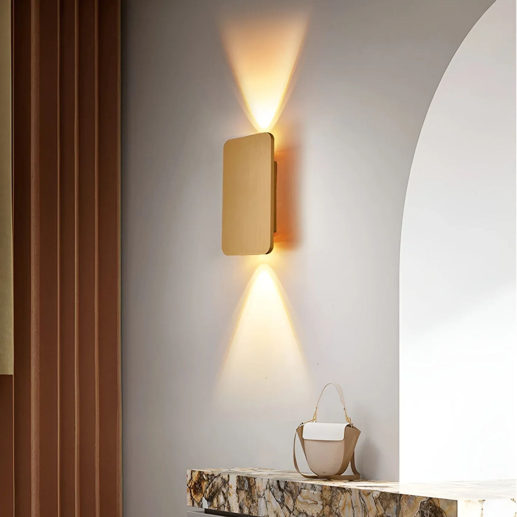 Wall Lamp – Aluminum, Rectangular Design with Warm Lighting for Living Room or Bedroom