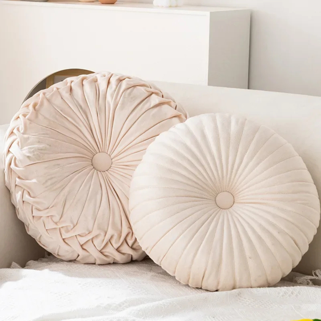 Fluffy Decorative Cushion – Soft Polyester in Cream for Living Room or Bedroom