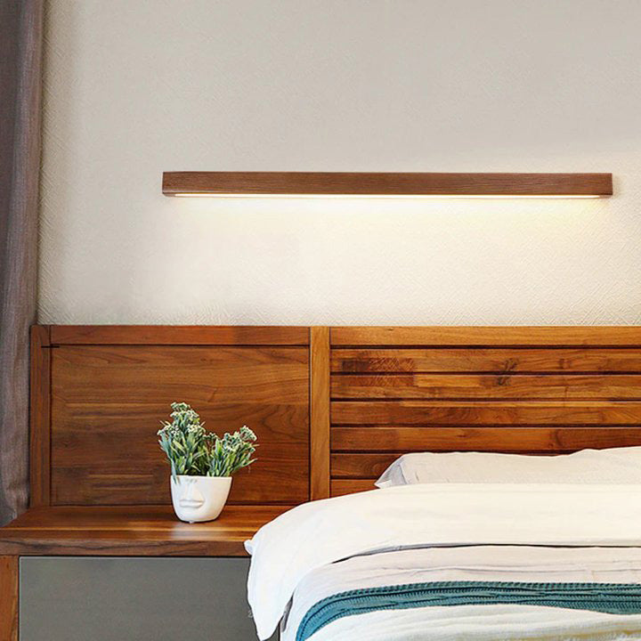 Linear Wall Lamp – Wood and Acrylic, Modern Design for Bathroom or Hall