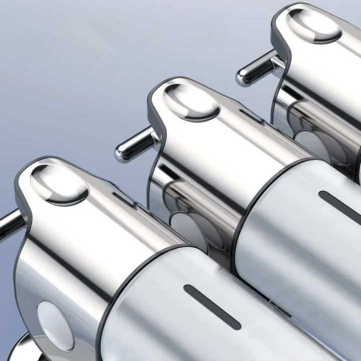 Wall-Mounted Soap Dispenser – Stainless Steel, Modern Silver for Bathroom or Kitchen