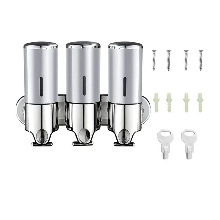 Wall-Mounted Soap Dispenser – Stainless Steel, Modern Silver for Bathroom or Kitchen