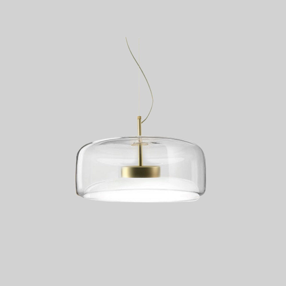 Pendant Lamp – Transparent Glass with Brass Accents, Modern Design for Dining Table or Entrance