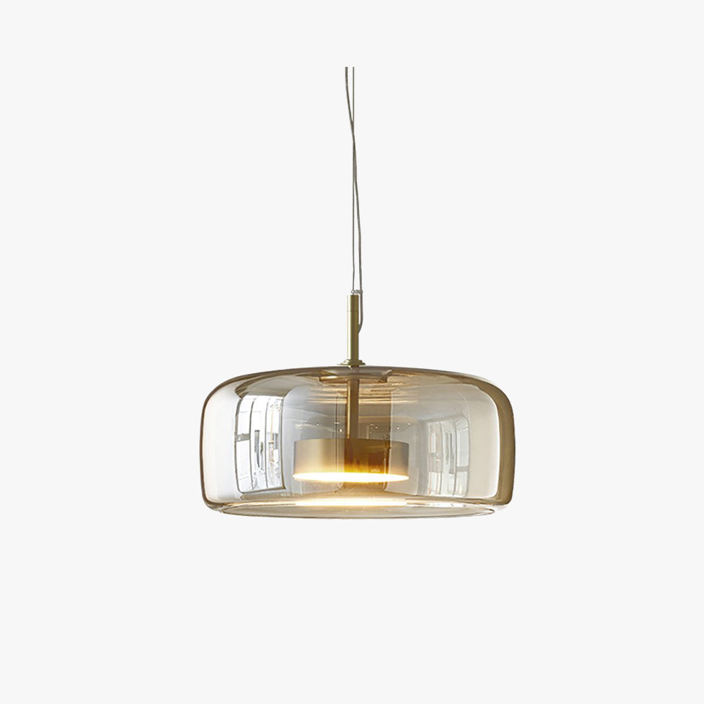 Pendant Lamp – Transparent Glass with Brass Accents, Modern Design for Dining Table or Entrance