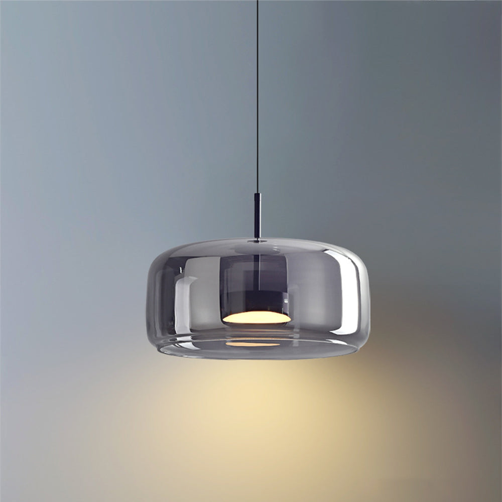 Pendant Lamp – Transparent Glass with Brass Accents, Modern Design for Dining Table or Entrance