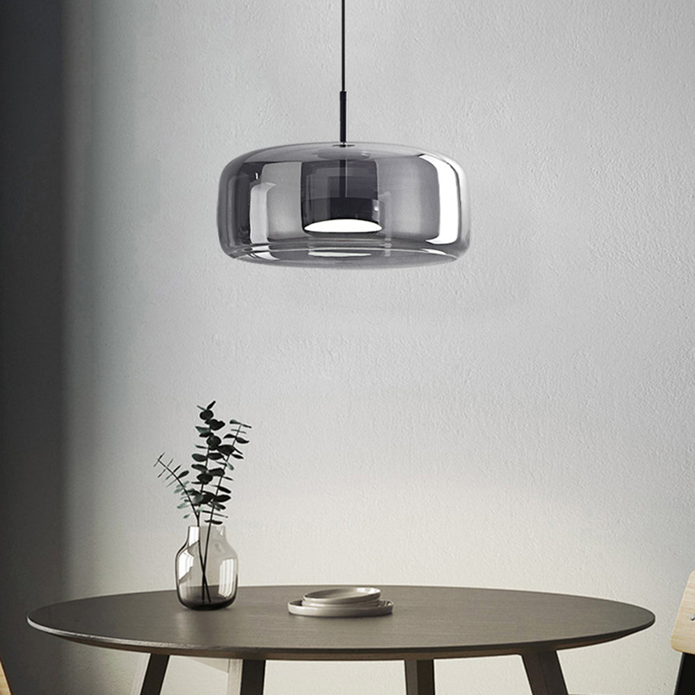 Pendant Lamp – Transparent Glass with Brass Accents, Modern Design for Dining Table or Entrance