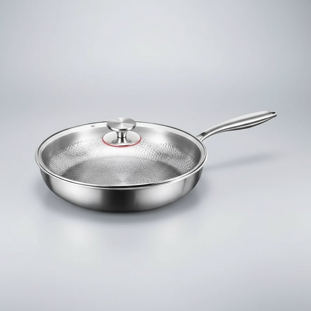 Hand-Hammered Frying Pan – Pure Titanium with Natural Non-Stick Coating for Induction Hobs and Everyday Cooking
