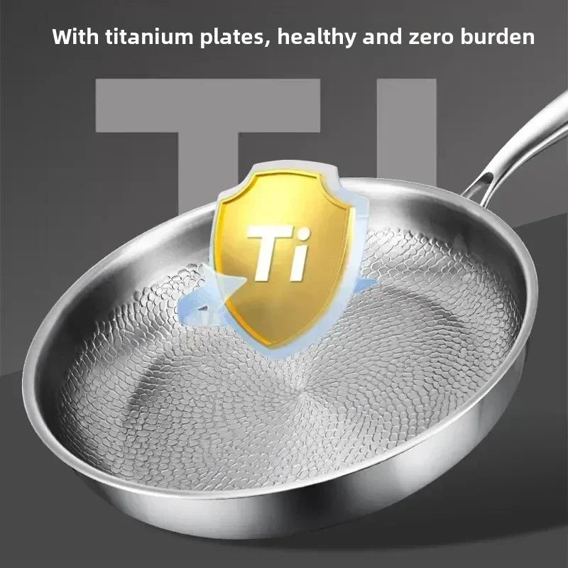 Hand-Hammered Frying Pan – Pure Titanium with Natural Non-Stick Coating for Induction Hobs and Everyday Cooking