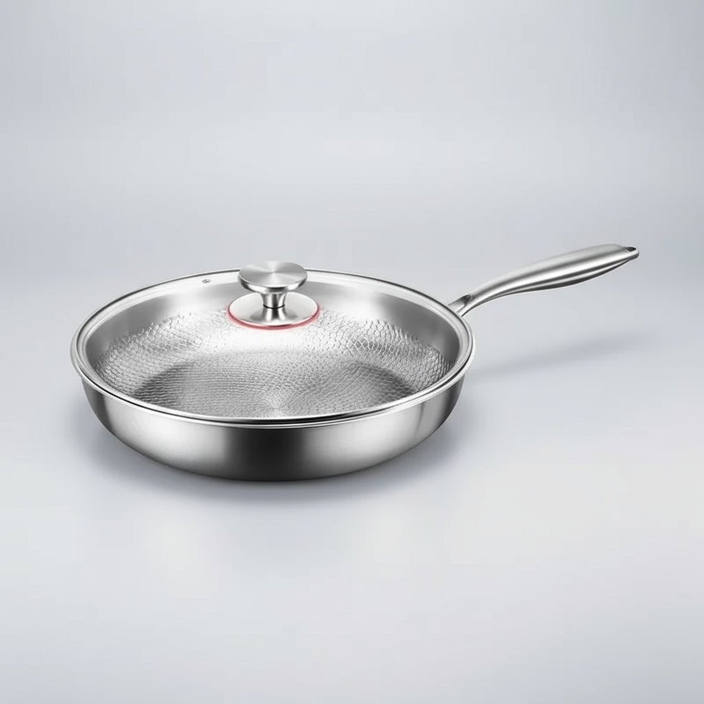 Hand-Hammered Frying Pan – Pure Titanium with Natural Non-Stick Coating for Induction Hobs and Everyday Cooking