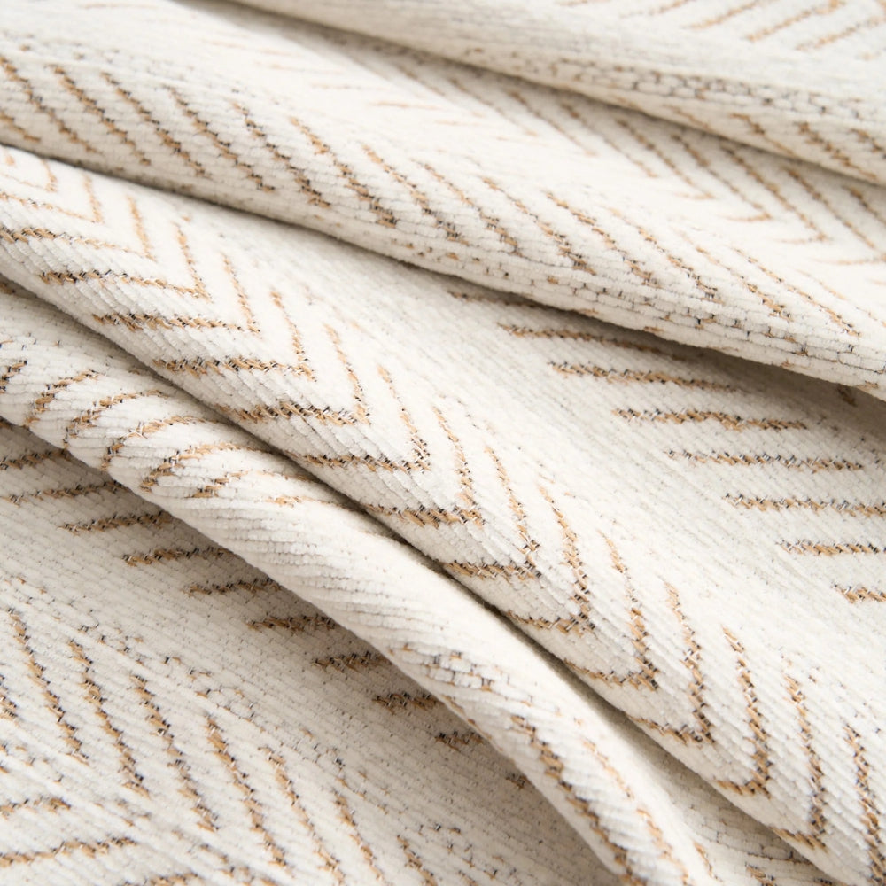 Chenille Sofa Cover – Herringbone Pattern with Fringe for Living Room or Bedroom