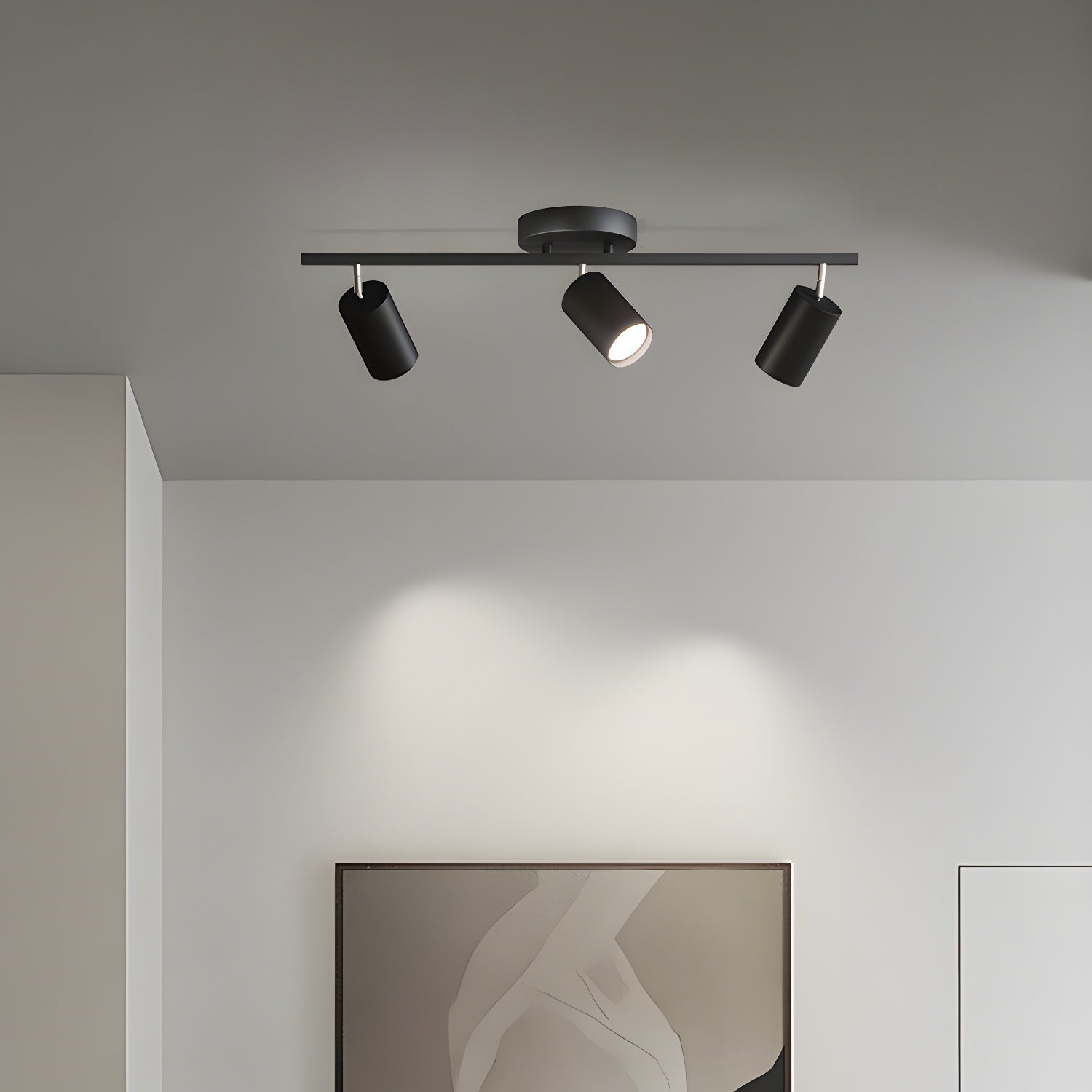 Ceiling Light – Black, Modern Design with 3 Spots for Living Room or Workspace