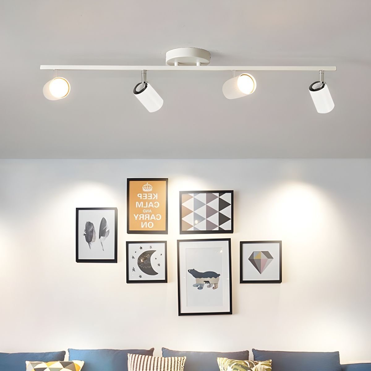 Ceiling Light – Black, Modern Design with 3 Spots for Living Room or Workspace