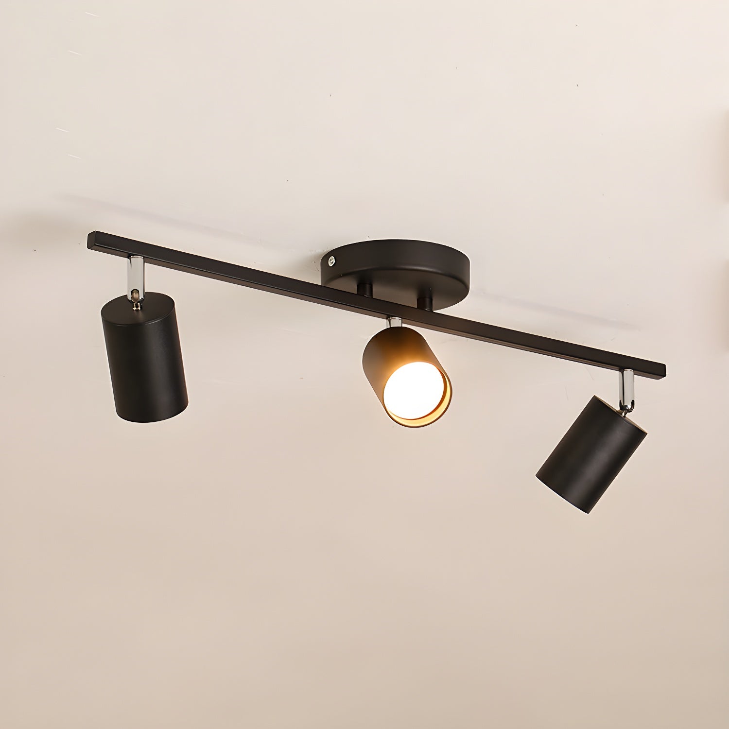 Ceiling Light – Black, Modern Design with 3 Spots for Living Room or Workspace