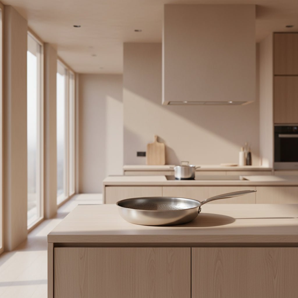 Titanium Frying Pan – Hammered Finish, Natural Non-Stick Coating for Induction Cooking and Everyday Use