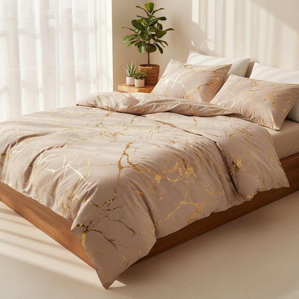 Marble Duvet Cover – Soft and Breathable, Modern Design for Bedroom Decor