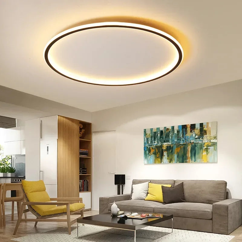 Scandinavian LED Ceiling Lamp – Round Shape, for Living Room, Bedroom or Office