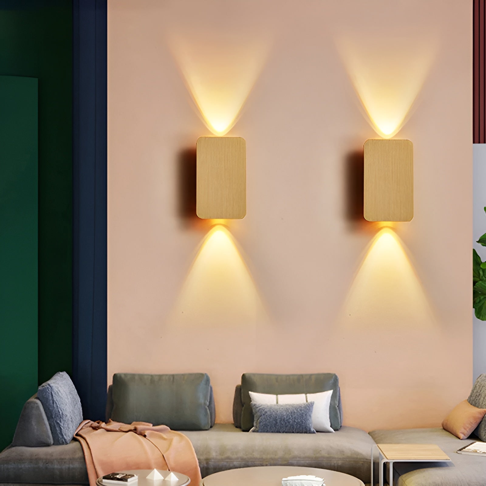 Wall Lamp – Aluminum, Rectangular Design with Warm Lighting for Living Room or Bedroom