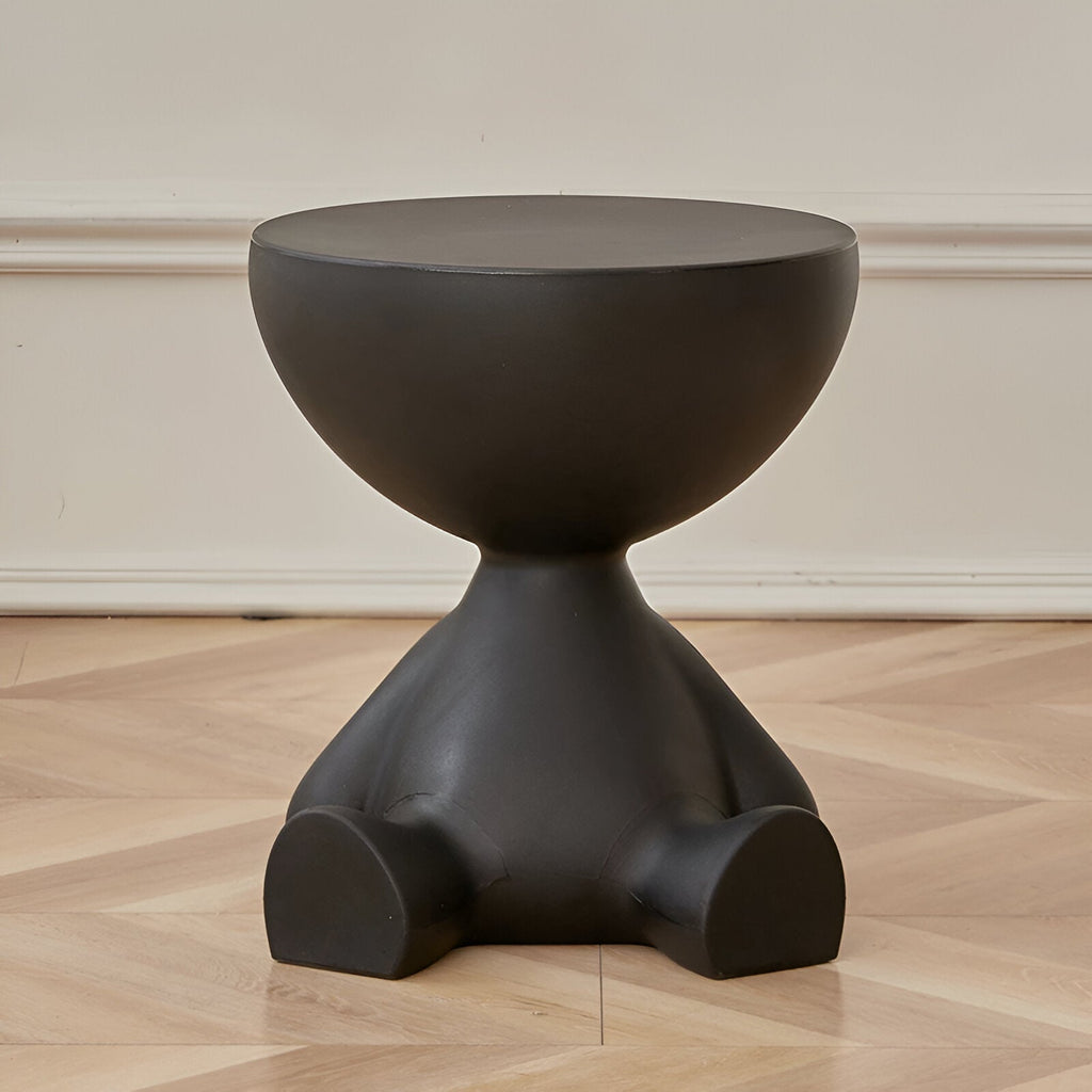 Round Coffee Table – Black Plastic, Timeless Design for Living Room or Accent Room