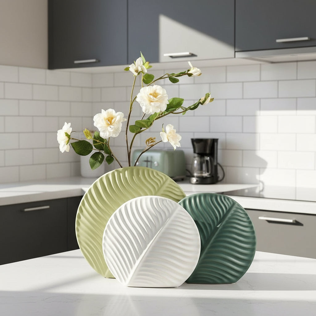 Ceramic Vase – Handmade, Neutral Minimalist Design for Flowers or Table Decoration