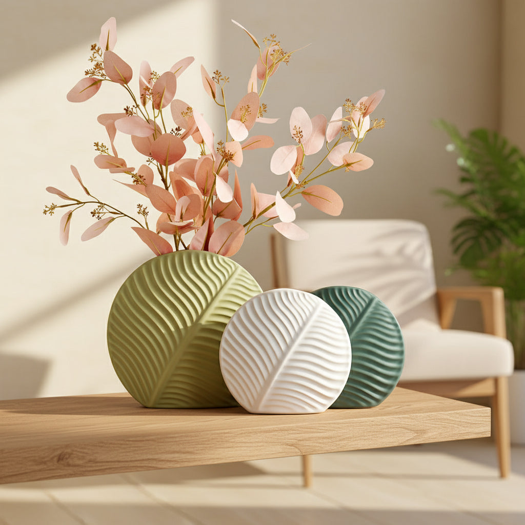 Ceramic Vase – Handmade, Neutral Minimalist Design for Flowers or Table Decoration