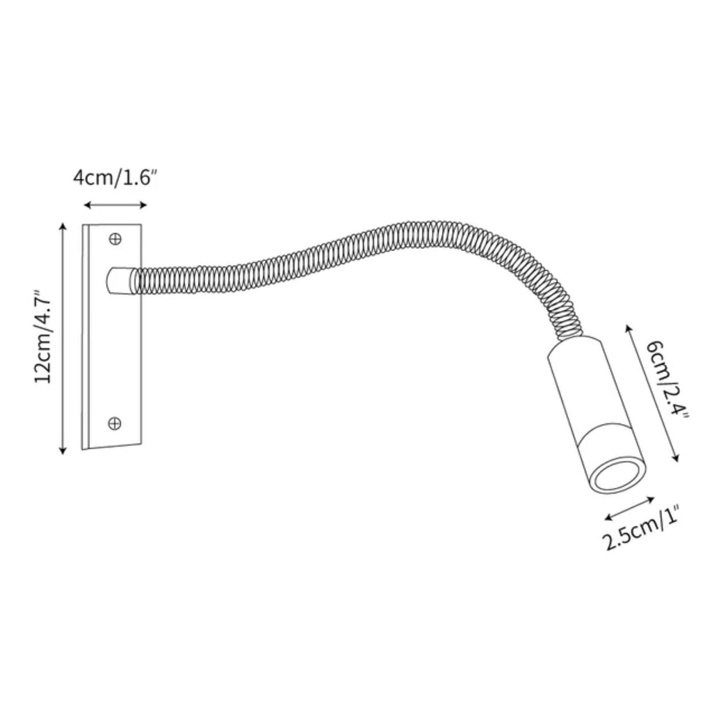 Flexible Wall Lamp – Metal, Modern Design for Reading Nook or Workspace