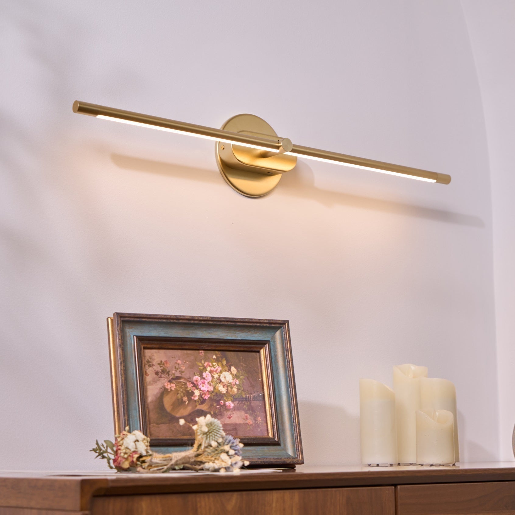 Wireless LED Wall Lamp – Aluminum, Minimalist Design for Living Room or Bedroom