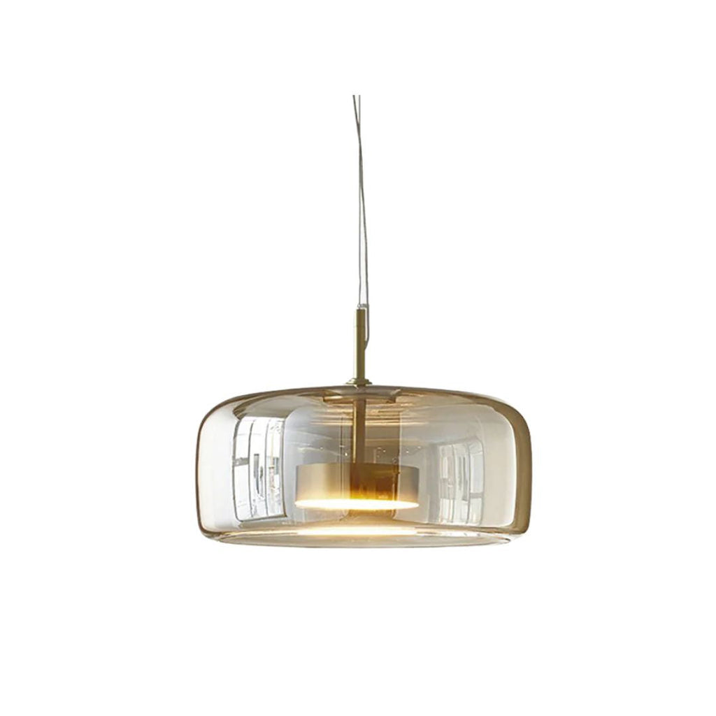 Pendant Lamp – Transparent Glass with Brass Accents, Modern Design for Dining Table or Entrance