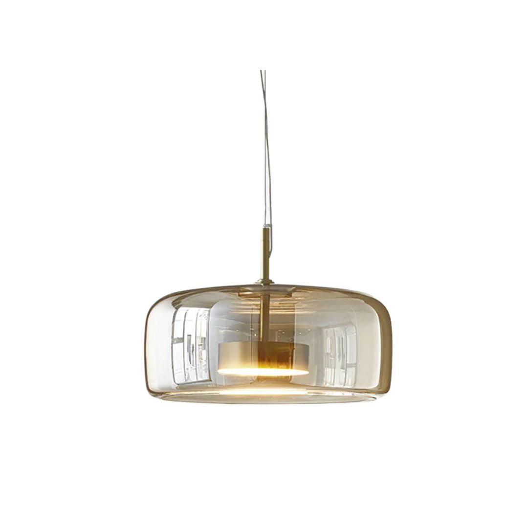 Pendant Lamp – Transparent Glass with Brass Accents, Modern Design for Dining Table or Entrance