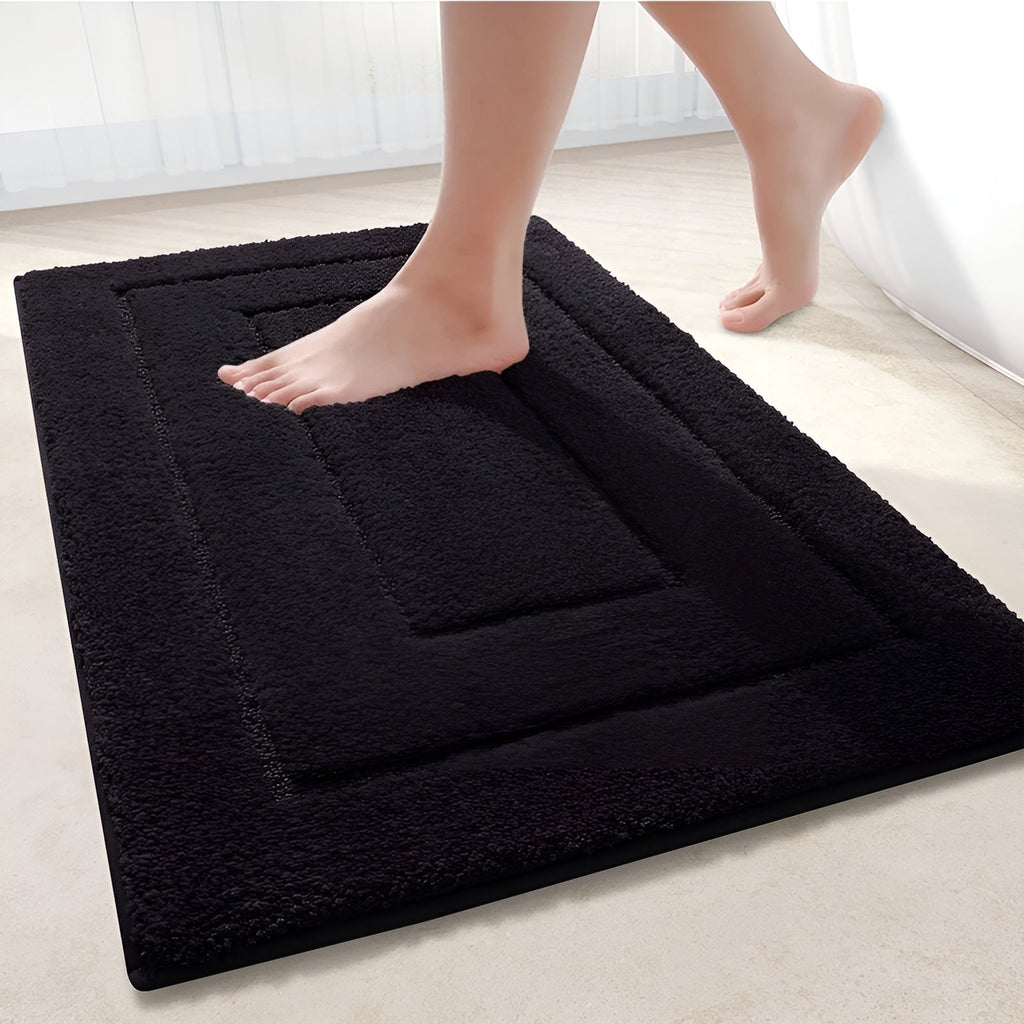 Microfiber Bath Mat – Soft Blue, Non-Slip for Bathroom or Shower Area