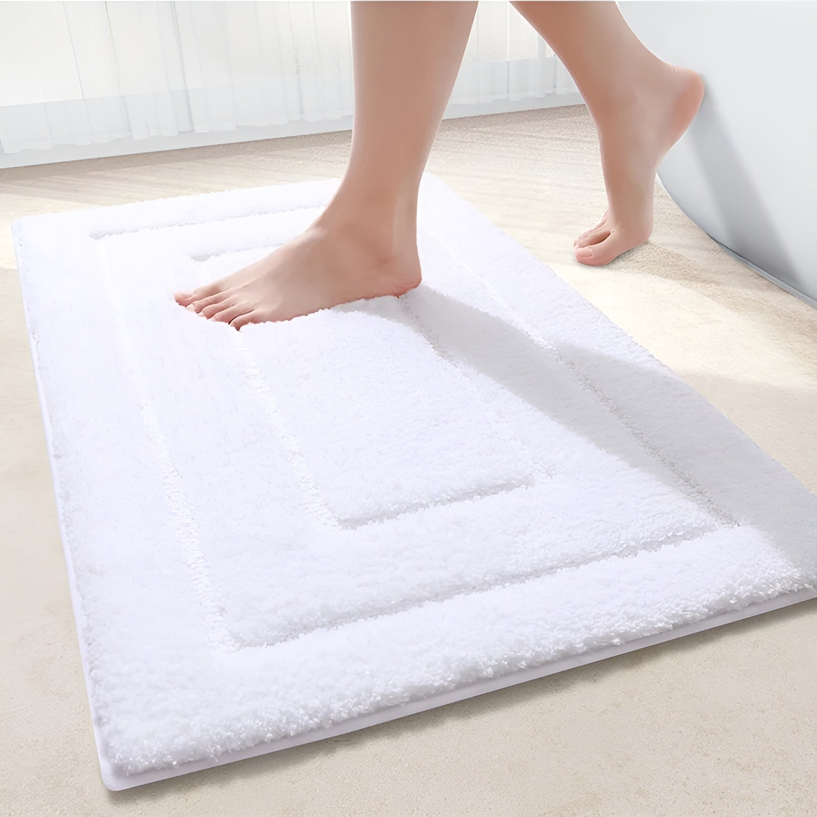 Microfiber Bath Mat – Soft Blue, Non-Slip for Bathroom or Shower Area
