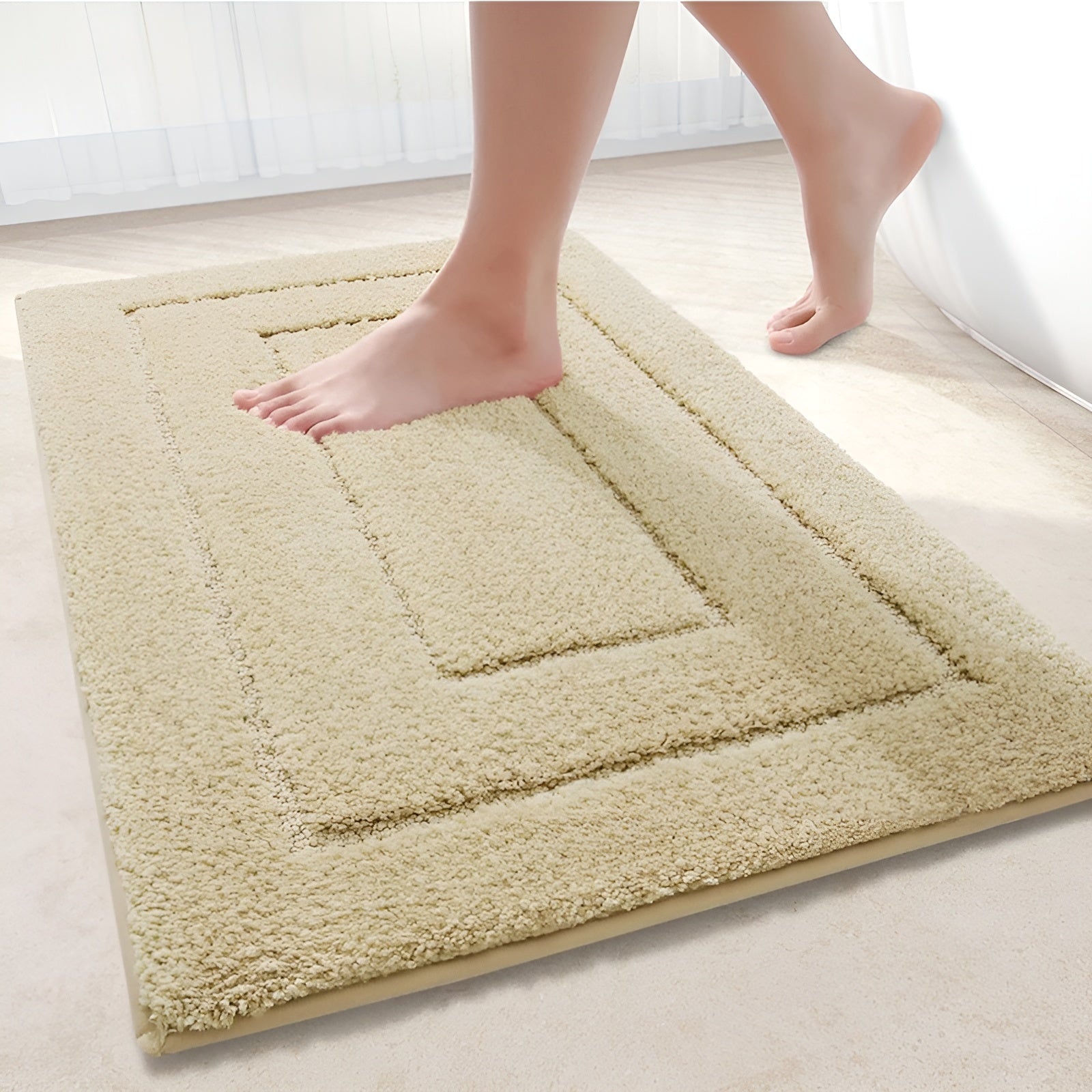 Microfiber Bath Mat – Soft Blue, Non-Slip for Bathroom or Shower Area