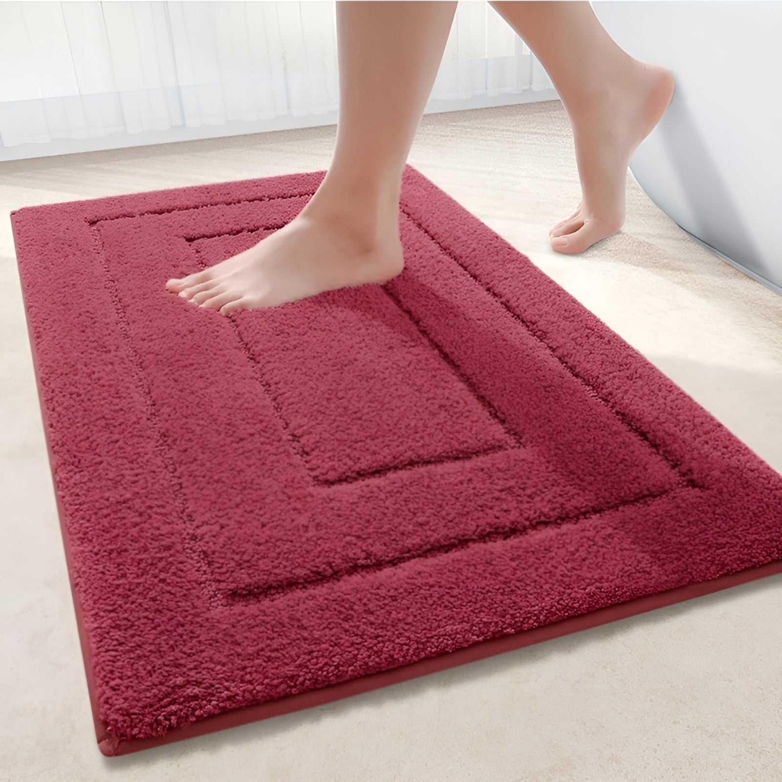 Microfiber Bath Mat – Soft Blue, Non-Slip for Bathroom or Shower Area