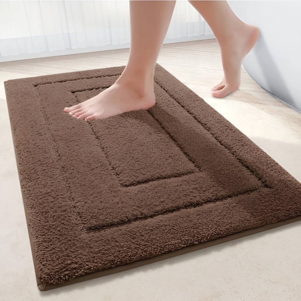 Microfiber Bath Mat – Soft Blue, Non-Slip for Bathroom or Shower Area