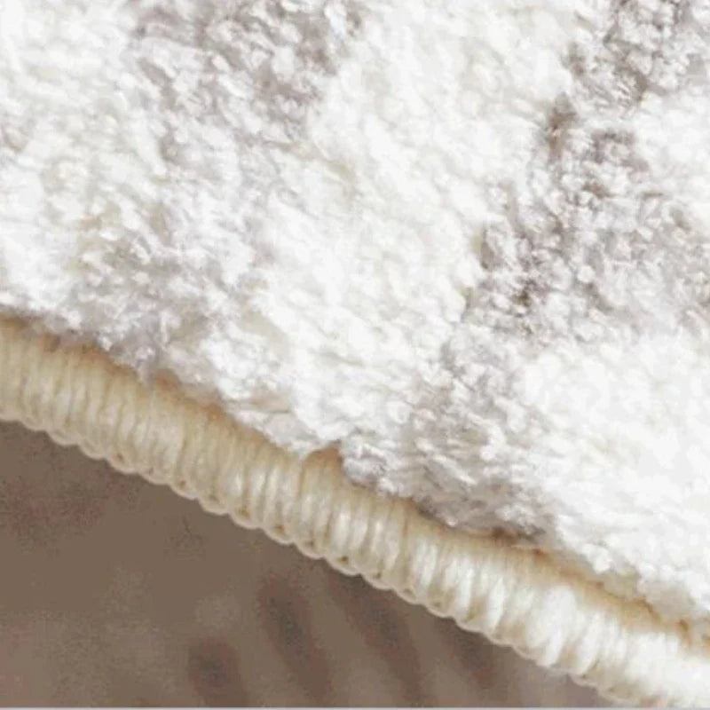 Plush Rug – Minimalist, Irregular Shape for Living Room or Bedroom