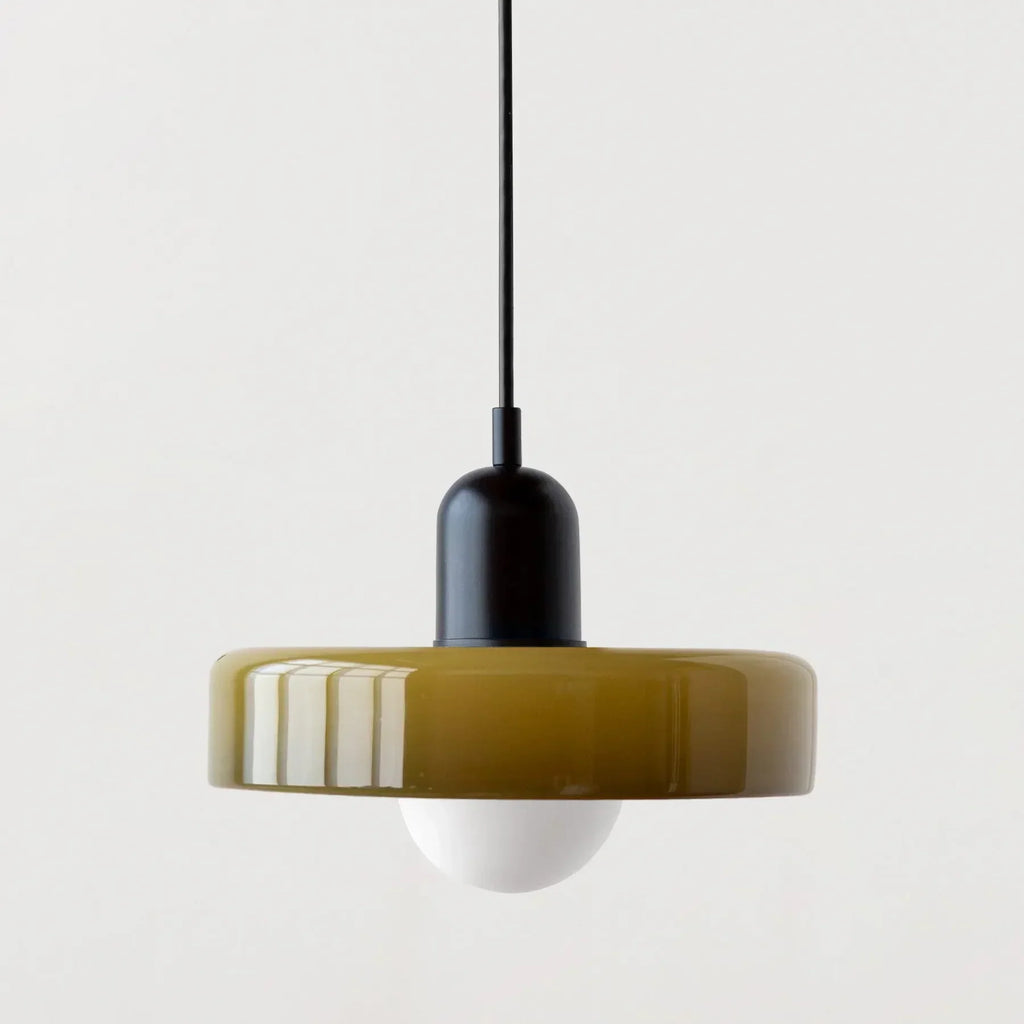 Glass Pendant Lamp – Subtle Colors, Elegant Flower Pot Design for Atmospheric Lighting in Dining Room or Bedroom