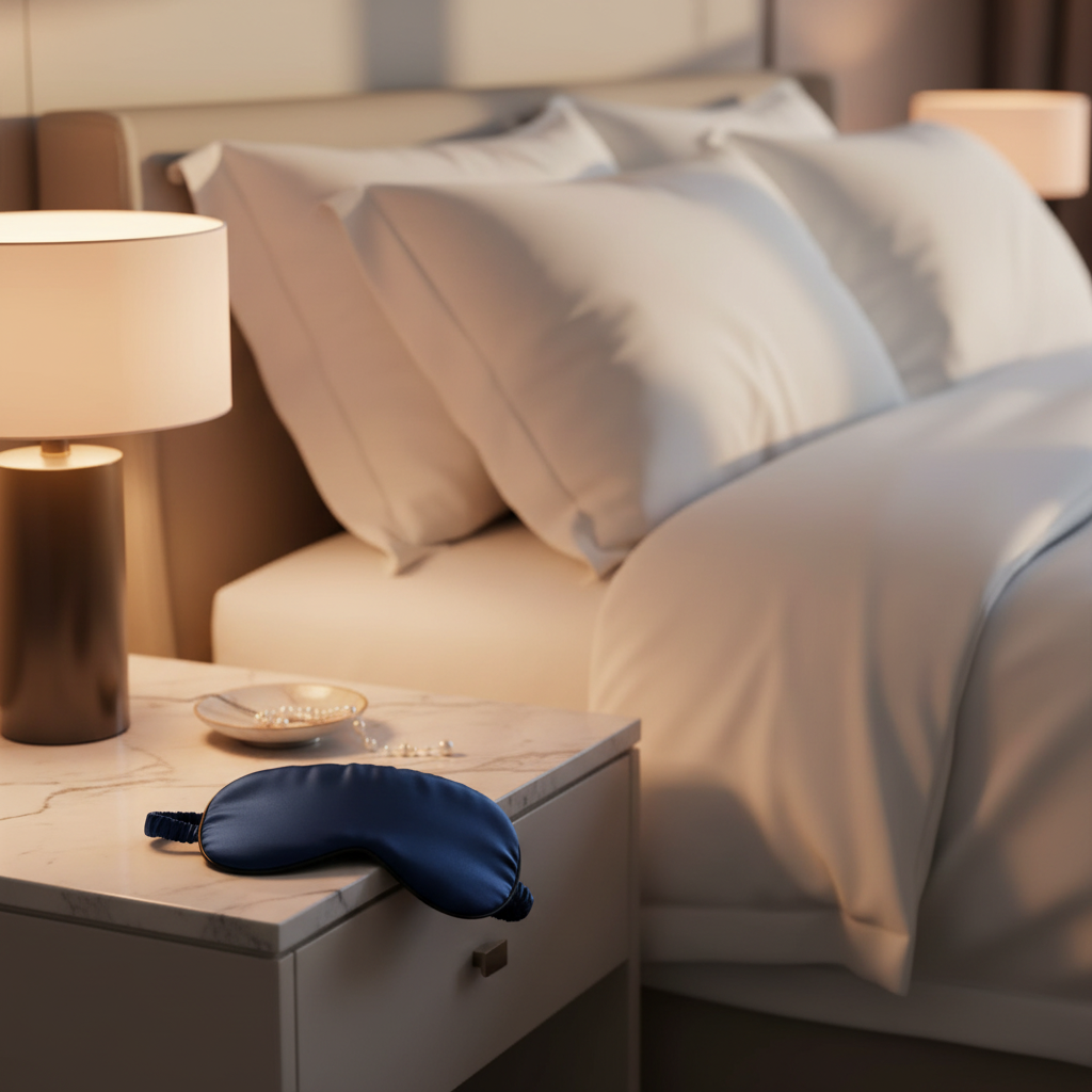 Silk Sleep Mask – 100% Mulberry Silk, Complete Light Blocking for Relaxation and Travel