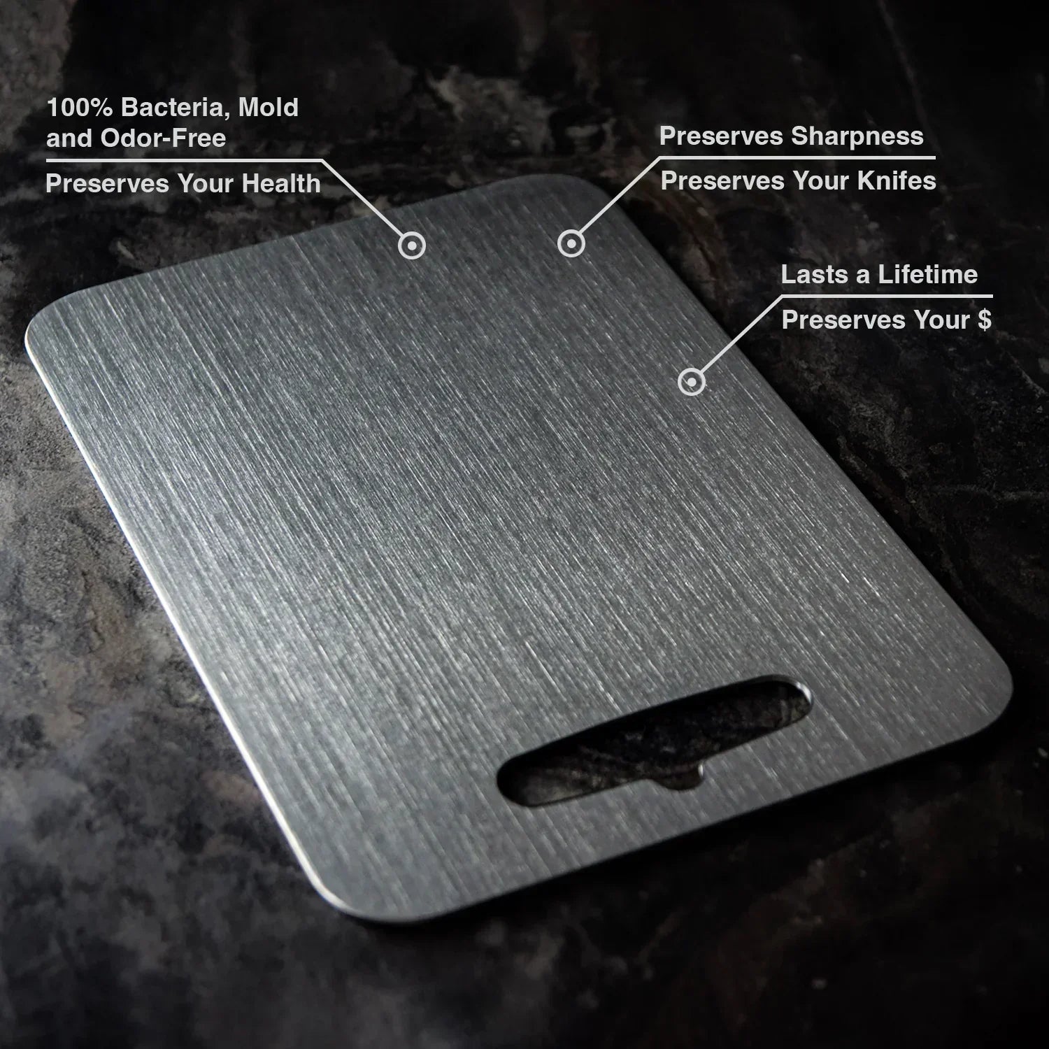 Titanium Kitchen Board – Silver, Modern Design for Hygienic Cooking and Easy Cleaning