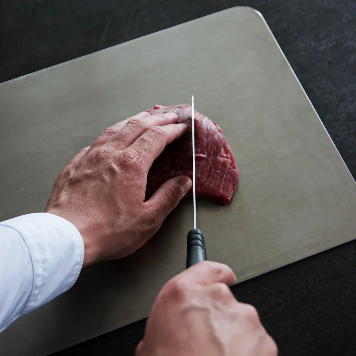 Titanium Kitchen Board – Silver, Modern Design for Hygienic Cooking and Easy Cleaning