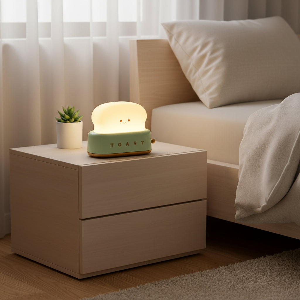 Torch Night Lamp – Metal and Acrylic, Warm White for Bedroom or Student Room Decoration